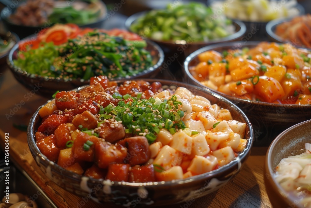 Variety of vibrant and delicious poke bowls Variety of vibrant and delicious poke bowls