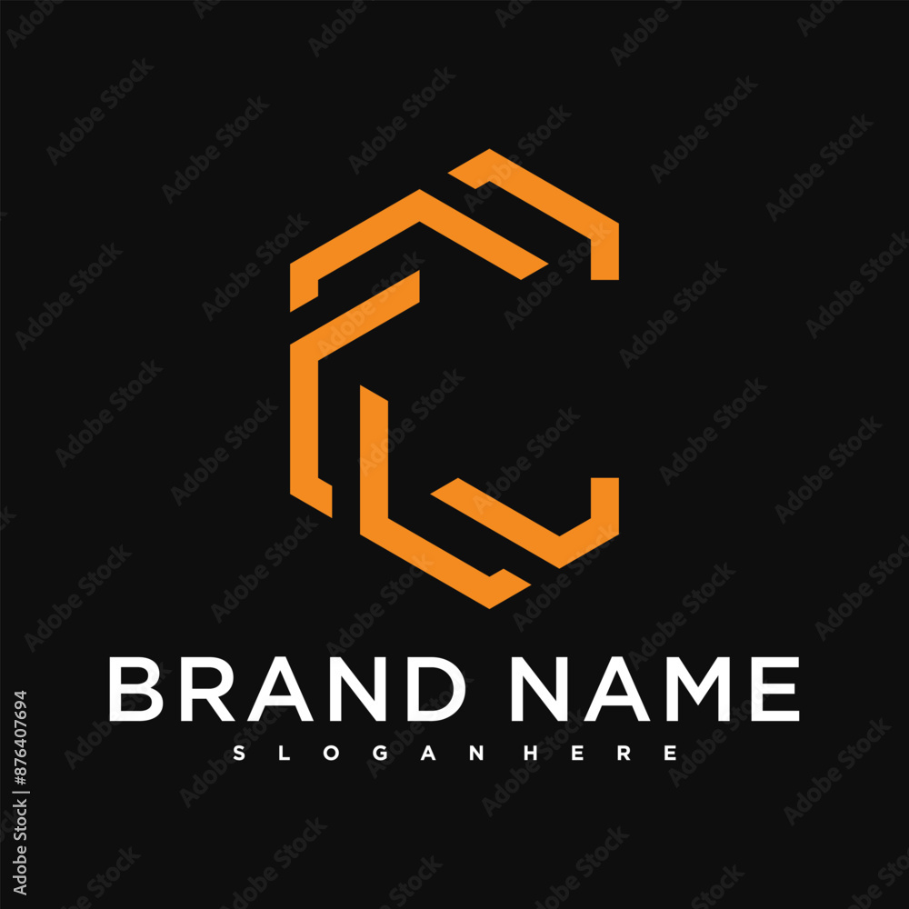 Fototapeta premium Letter O creative logo design with hexagon lines. Premium Vector