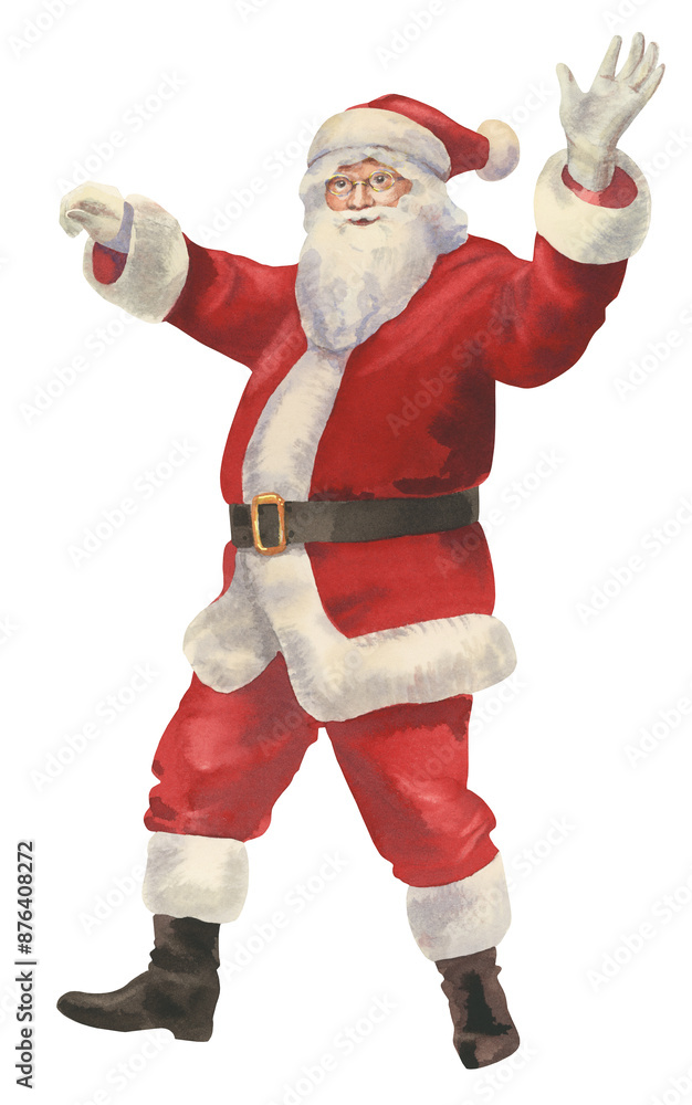 Watercolor Santa Claus in a red suit Watercolor Santa Claus in a red suit