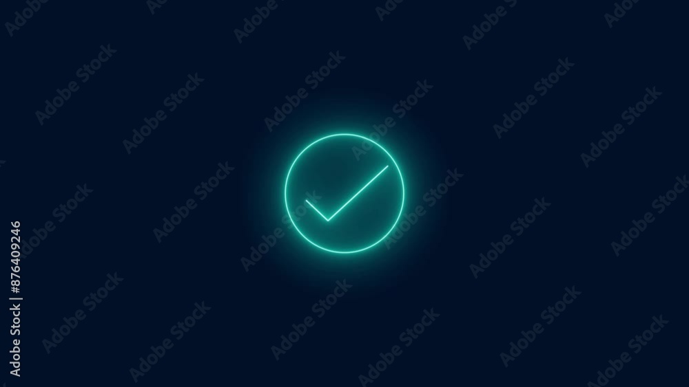 checkmark inside a circle animated. glowing neon line check mark icon animation. checkmark inside a circle animated. glowing neon line check mark icon animation.