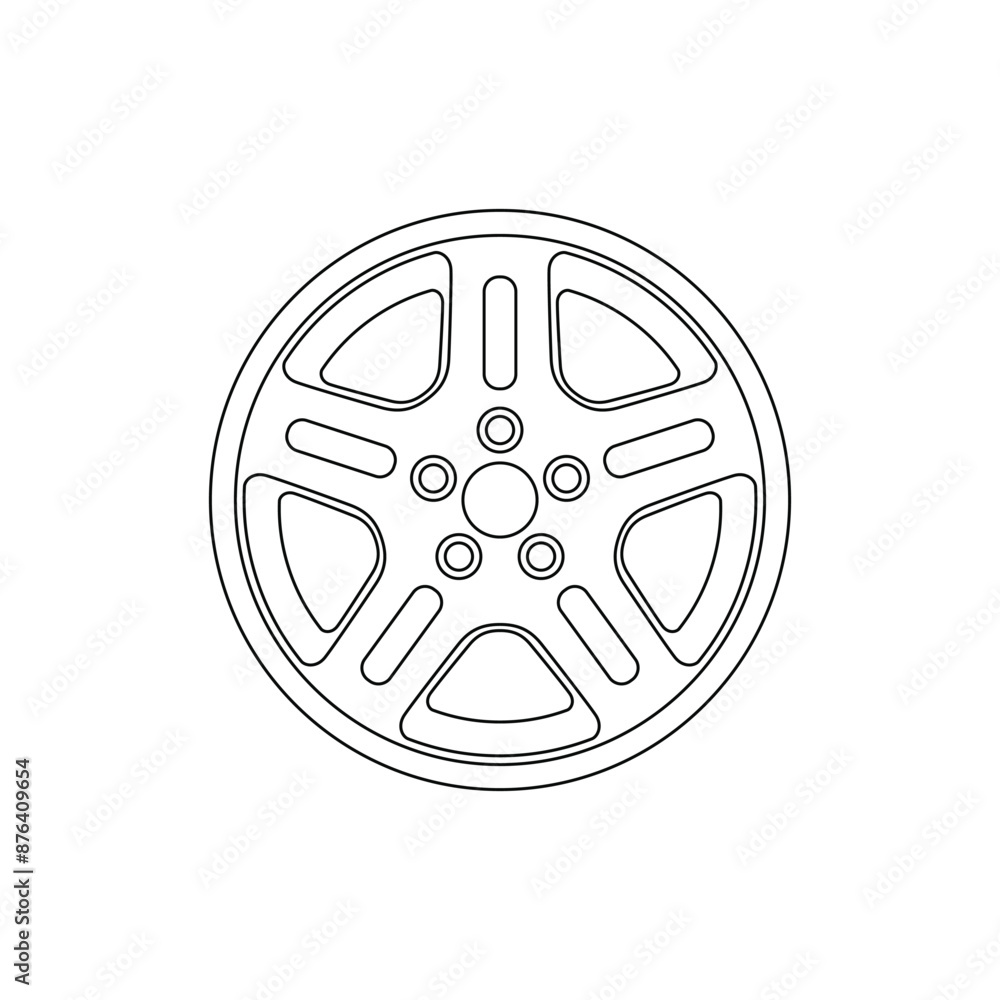 Obraz premium Car wheel line icon. Vector illustration