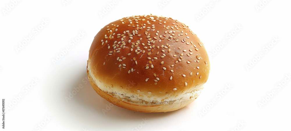 Top view shot of a hamburger bread bun isolated on a white background Top view shot of a hamburger bread bun isolated on a white background