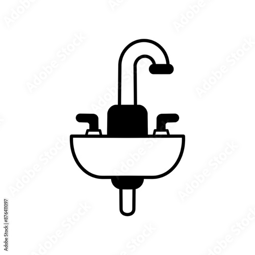 sink icon vector illustration, isolated on white
