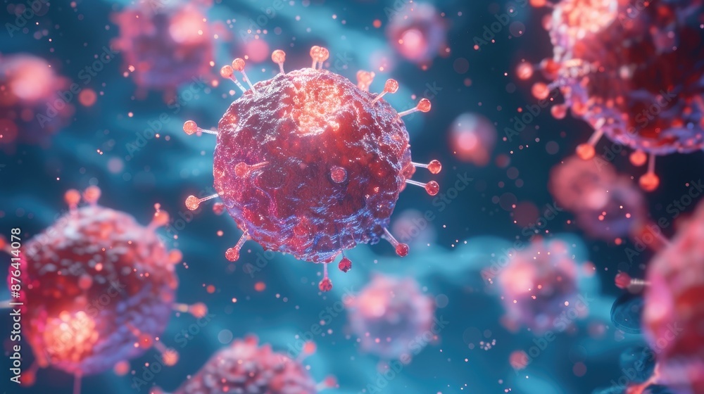 Microscopic View of Cancer Cells for Medical Research and Conceptual Cancer Illustration Microscopic View of Cancer Cells for Medical Research and Conceptual Cancer Illustration