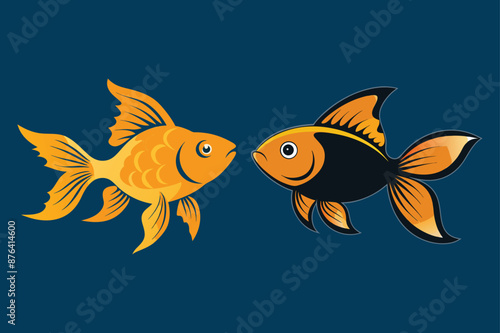 Goldfish silhouette vector