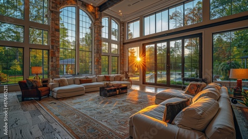 Modern Living Room With Large Windows And Natural Light