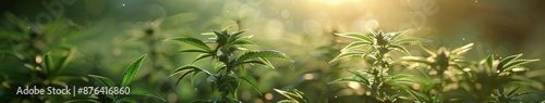 Close Up of Green Leaves in a Lush Forest Setting on a Sunny Day