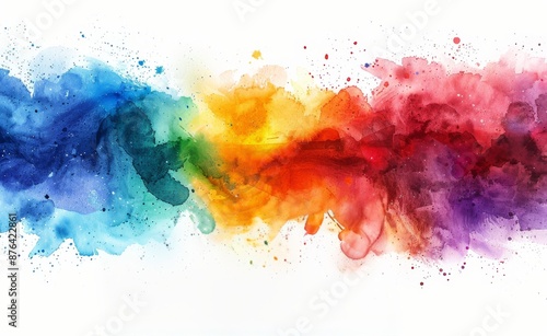 Colorful Liquid Splashes Against White Background