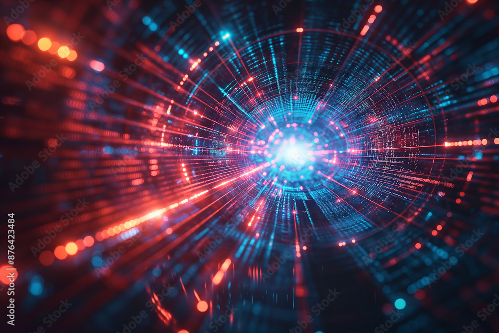 A futuristic pathway in a cyberspace environment filled with data, light, and blurred digital network connections A futuristic pathway in a cyberspace environment filled with data, light, and blurred digital network connections