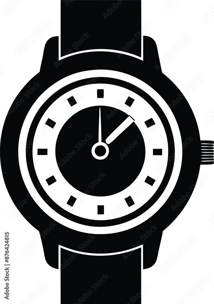 Hand watch illustration black and white Hand watch illustration black and white