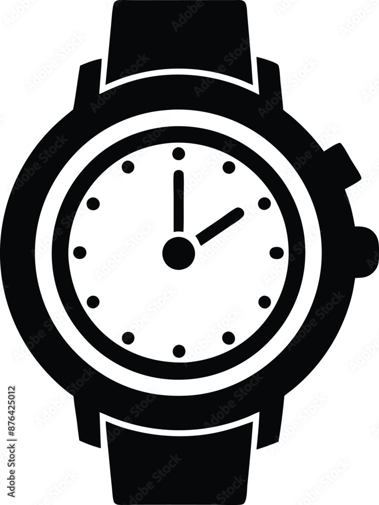 Hand watch illustration black and white Hand watch illustration black and white