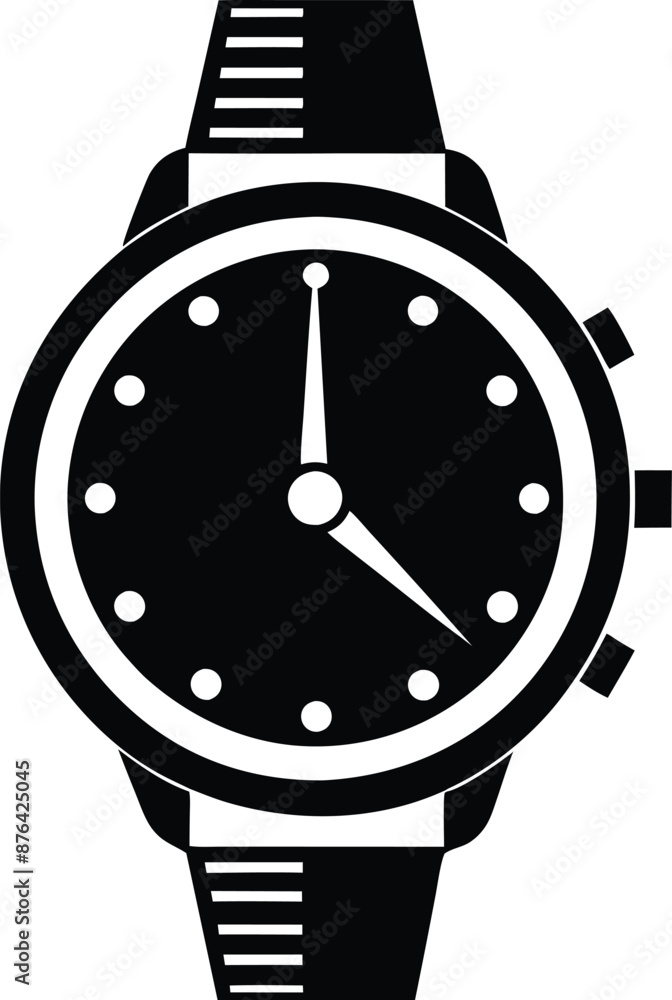 Hand watch illustration black and white Hand watch illustration black and white