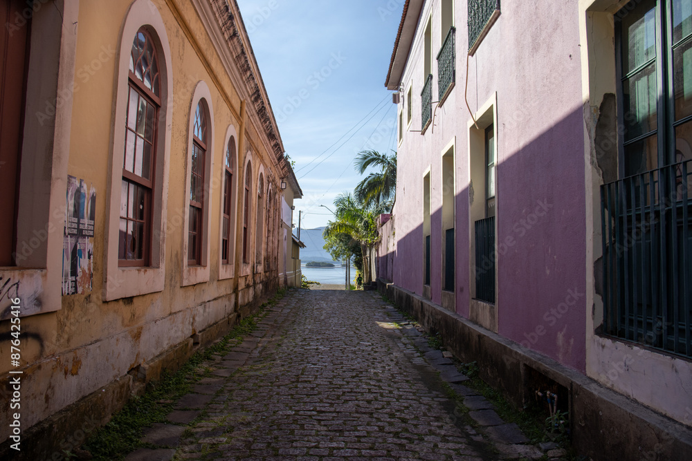 Obraz premium Colorful houses in the historic center of the city of Antonina Parana Brazil Brasil