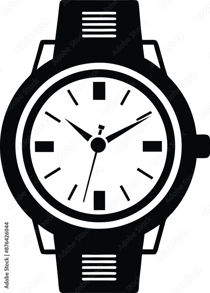 Hand watch illustration black and white Hand watch illustration black and white