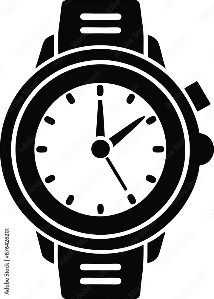 Hand watch illustration black and white Hand watch illustration black and white