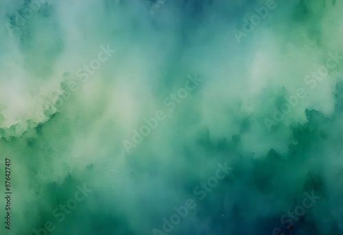 Blue and green watercolor , grainy noise grungy spray texture color gradient rough abstract retro vibe background shine bright light and glow , template empty space