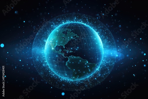 Global network connection concept. 3D illustration. Global communication concept.