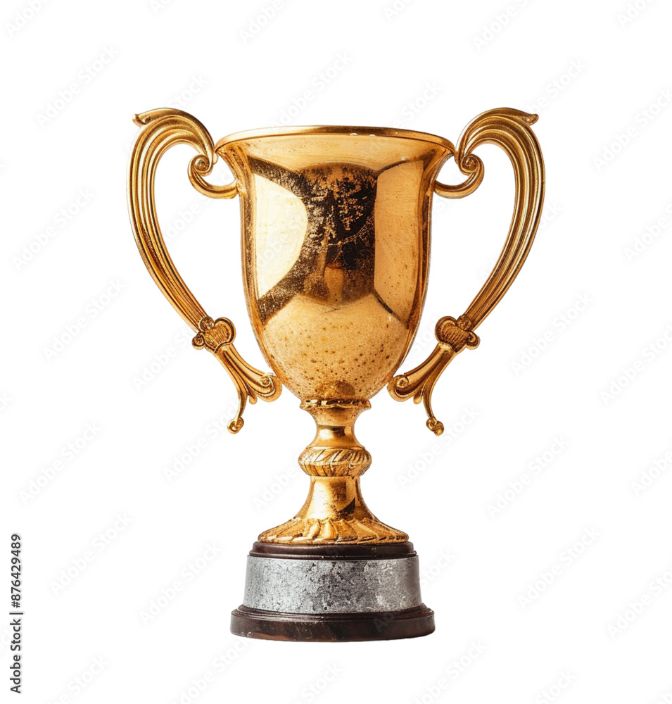 Gold trophy cup on isolated transparent background Gold trophy cup on isolated transparent background
