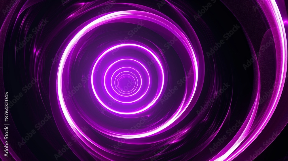 A flat and thin and long pink spiral with a black background. A flat and thin and long pink spiral with a black background.