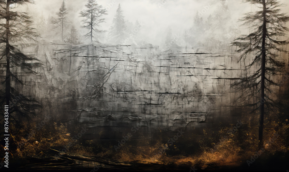 Fototapeta premium Misty Forest Aftermath at Dawn