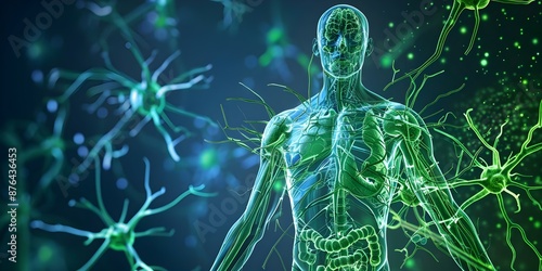 Human lymph system overview. Concept Lymphatic System, Lymph Nodes, Lymph Fluid, Lymphatic Vessels, Lymphocytes