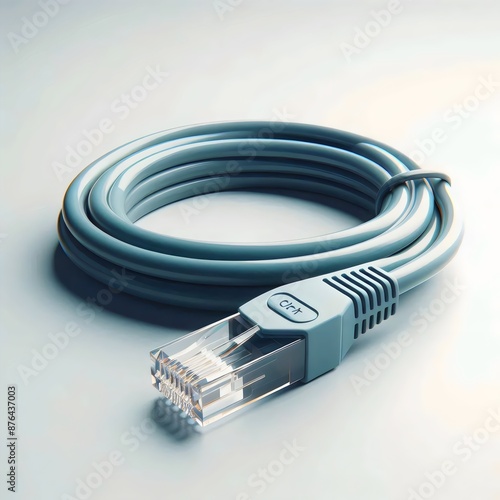 Ethernet WAN, LAN cable. WAN cable isolated, close up view. Internet, ethernet connection