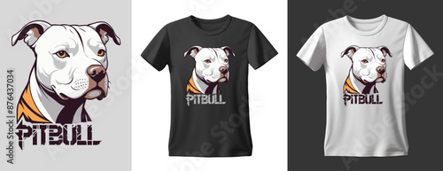 Pitbull t-shirt typography design. Ready to print on t shirts, mug and all of print items.Vector illustration for t-shirts, social media content, wall art, greeting card design, and print template.