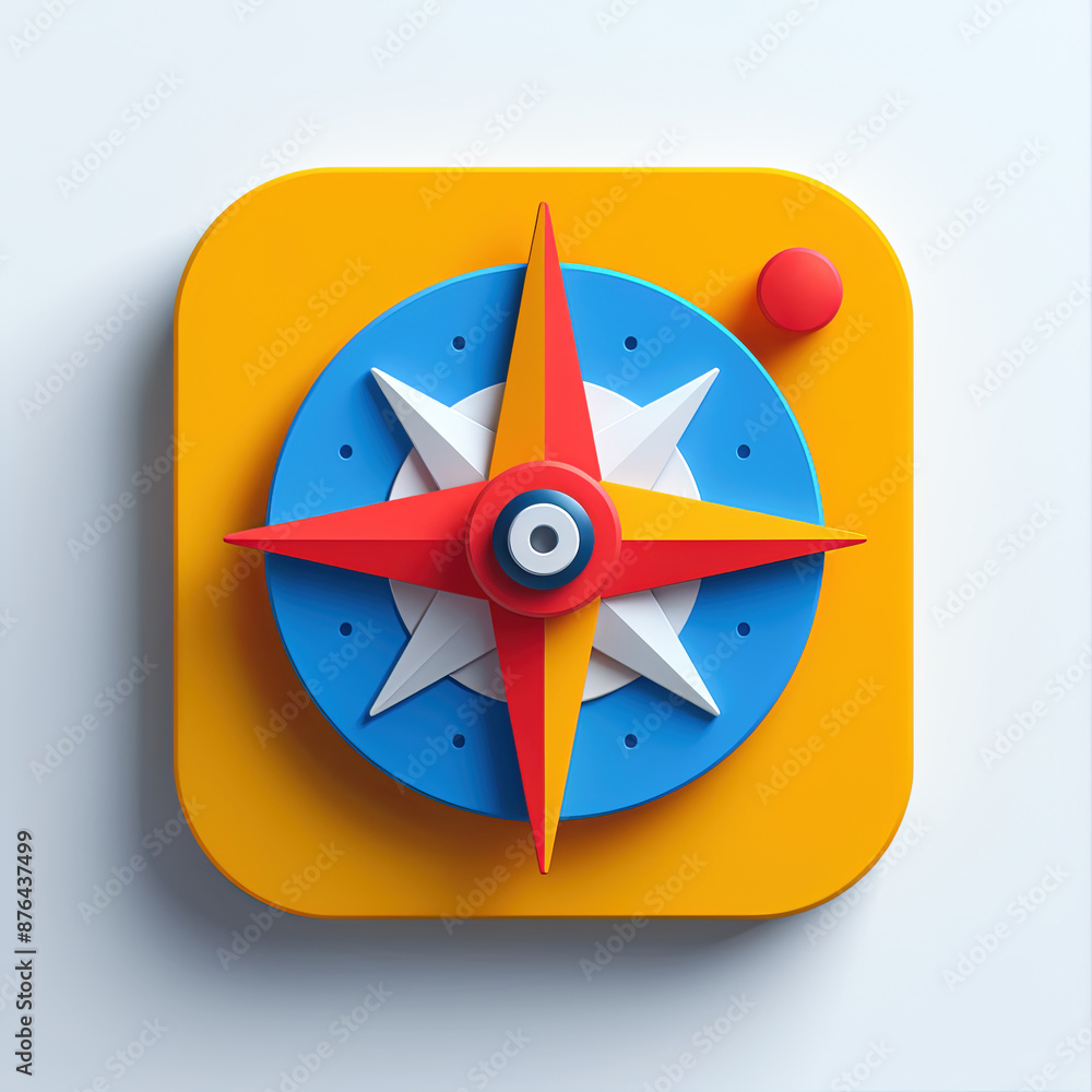 3D Navigation App Icon, Compass App Icon, Yellow and Blue App Icon, Minimal App Icon Design, Modern App Icon, Travel App Icon, Location App Icon, White Background, 3D Rendering 3D Navigation App Icon, Compass App Icon, Yellow and Blue App Icon, Minimal App Icon Design, Modern App Icon, Travel App Icon, Location App Icon, White Background, 3D Rendering