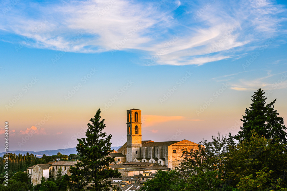 Sunset Glow on Perugia's Historic Church Sunset Glow on Perugia's Historic Church