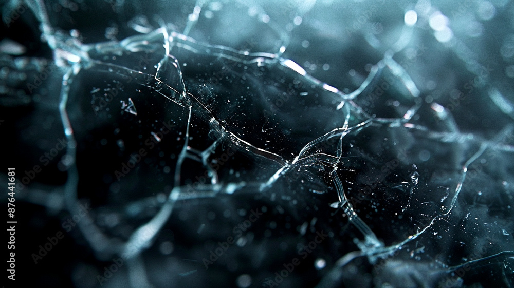 Close up of cracked glass surface Close up of cracked glass surface