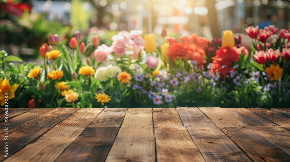 Cozy Coffee Shop Display Table with Spring Flowers Generative AI Cozy Coffee Shop Display Table with Spring Flowers Generative AI