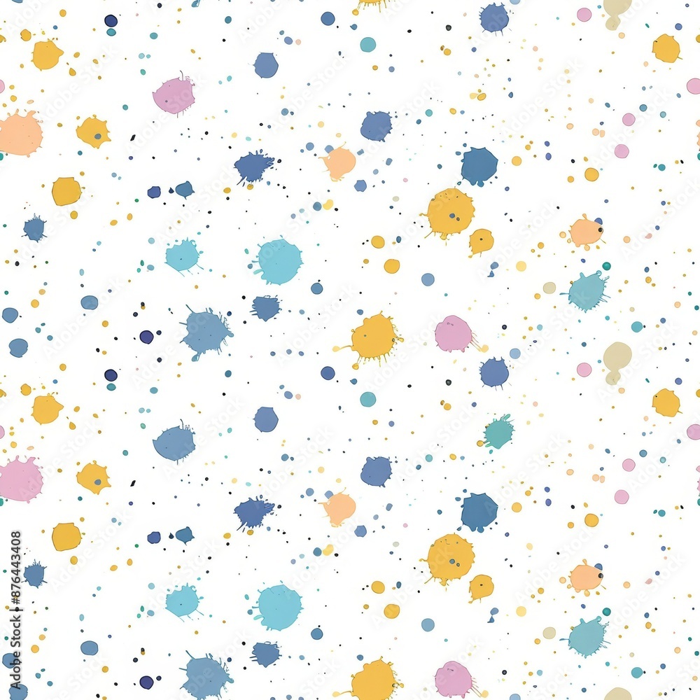 Seamless pattern of random colorful aquarelle drops splashes on a white background Seamless pattern of random colorful aquarelle drops splashes on a white background