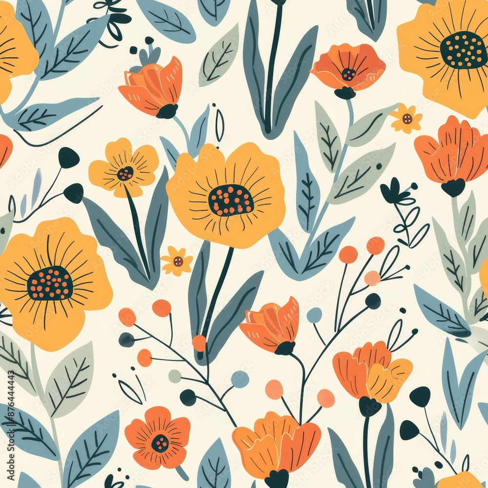 Seamless pattern of a nice drawn flowers. Nice watercolor tileable pattern Seamless pattern of a nice drawn flowers. Nice watercolor tileable pattern