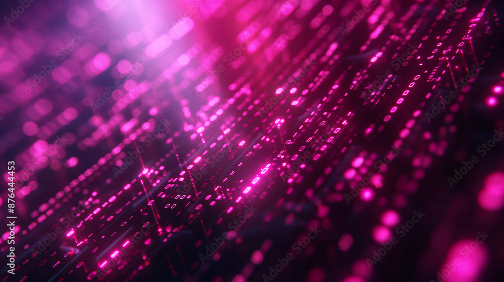 Futuristic digital abstract network with glowing pink lights and data in cyberspace Futuristic digital abstract network with glowing pink lights and data in cyberspace