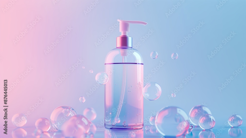 Transparent empty glass bottle with head pump Transparent empty glass bottle with head pump