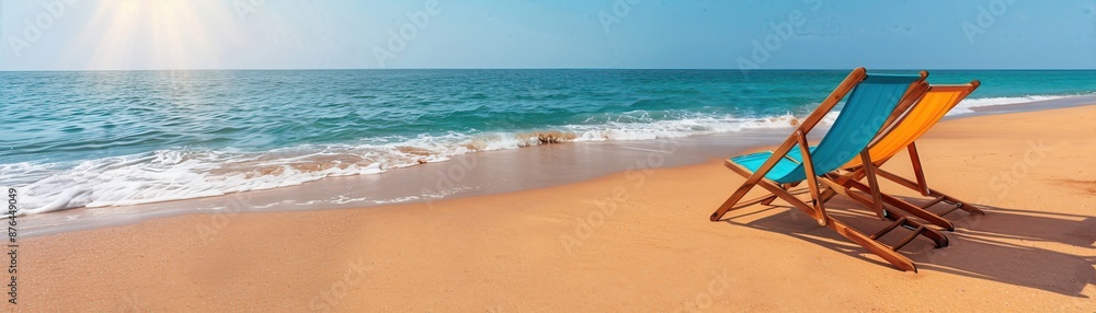 Enjoying a summer holiday break at a beautiful beach with family, vibrant atmosphere and clear skies Enjoying a summer holiday break at a beautiful beach with family, vibrant atmosphere and clear skies