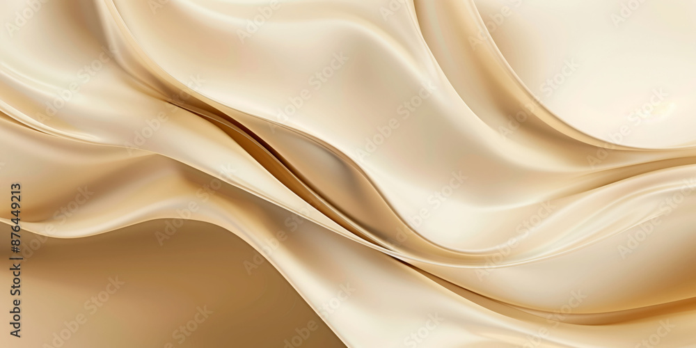 Obraz premium Luxurious golden silk fabric with smooth texture and elegant folds background fabric concept