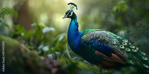 Wallpaper Mural A vibrant peacock in a forest setting showcasing natures beauty. Concept Nature, Wildlife, Colorful, Peacock, Forest Torontodigital.ca