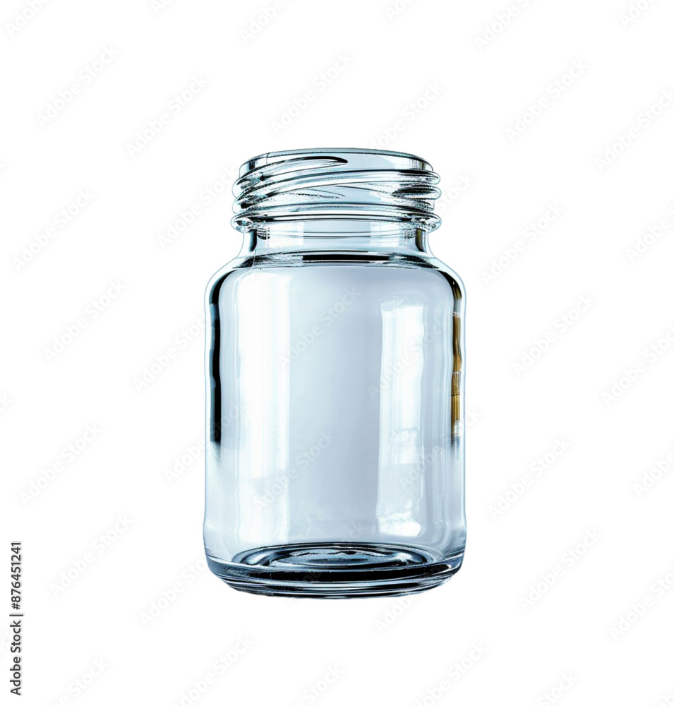 Empty glass jar on isolated transparent background Empty glass jar on isolated transparent background