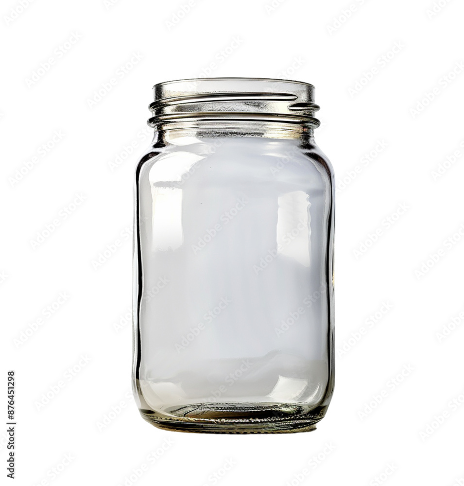 Empty glass jar on isolated transparent background Empty glass jar on isolated transparent background
