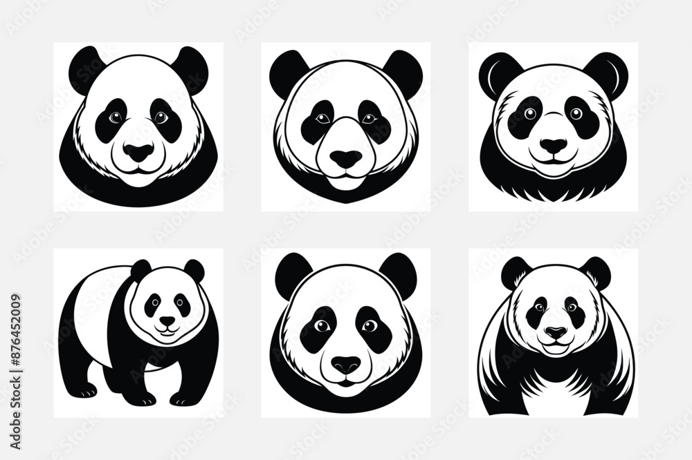 Giant panda illustration bundle Giant panda illustration bundle