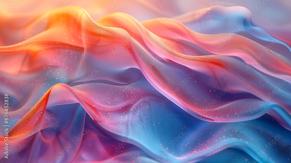 Obraz premium Vibrant Harmony: Teal, Coral & Gold Abstract Background