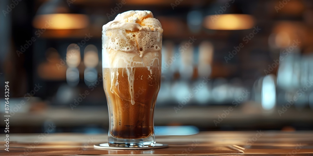 Vivid clipartstyle illustration of a Root Beer Float with frothy ice cream. Concept Drink, Root Beer Float, Illustration, Clipart, Ice Cream Vivid clipartstyle illustration of a Root Beer Float with frothy ice cream. Concept Drink, Root Beer Float, Illustration, Clipart, Ice Cream