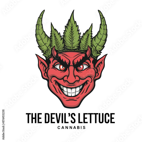 Devil's Lettuce Cannabis Logo Vector Illustration