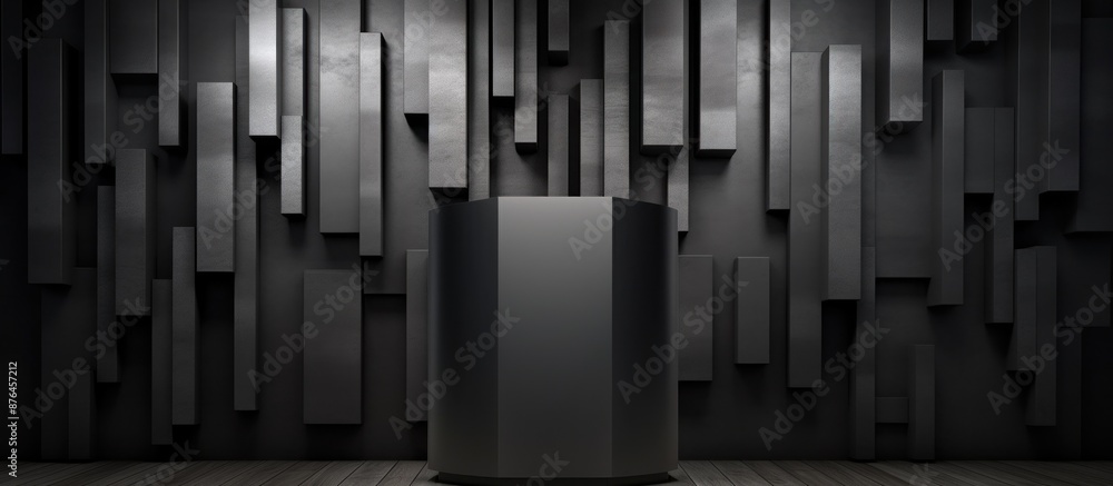 Abstract Black and White Room With Geometric Design Abstract Black and White Room With Geometric Design