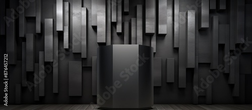 Fototapeta Naklejka Na Ścianę i Meble -  Abstract Black and White Room With Geometric Design