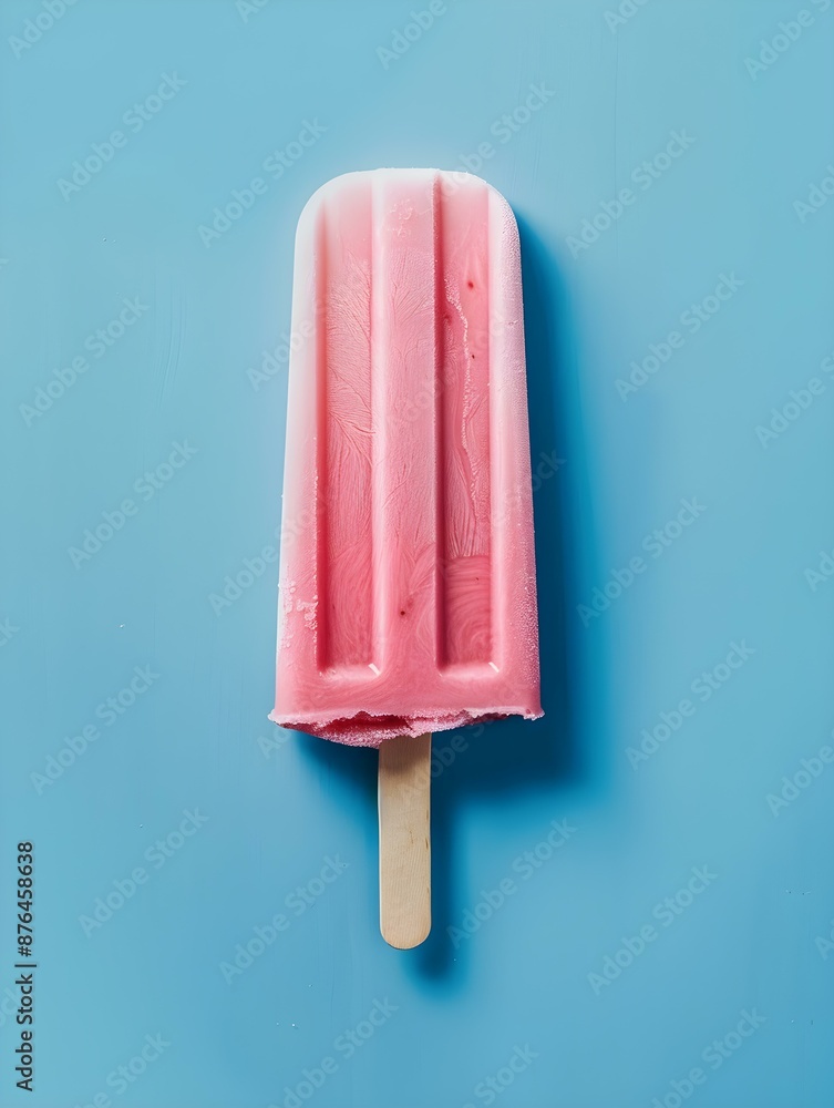Blush Popsicle on a summery blue Background with Copy Space Blush Popsicle on a summery blue Background with Copy Space