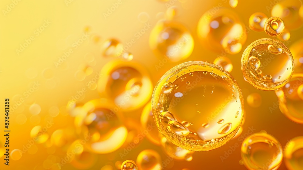 Golden Elegance Luxurious Spherical Bubbles Floating in Radiant Yellow Space Abstract Stock Image with Vibrant Depth and Opulence Golden Elegance Luxurious Spherical Bubbles Floating in Radiant Yellow Space Abstract Stock Image with Vibrant Depth and Opulence