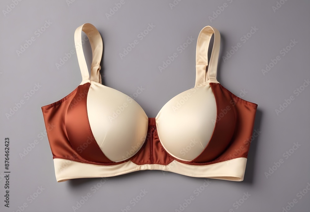 Women's padded bra isolated on gray background
Women's padded bra isolated on gray background