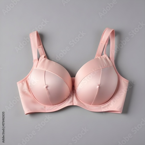 Women's padded bra isolated on gray background 